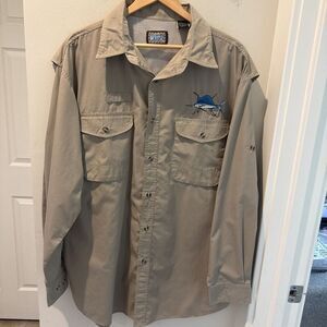 O’Keefe’s Reef For Those That Live It Fishing Shirt Embroidered Sailfish Sz L